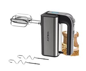 SOKANY CX-6651 Batteur électrique cuisine, Batteur à main avec 2 Fouets et 2 Crochets pétrisseurs, 5 Vitesses, Batteur en Acier Inoxydable avec Bouton d'Éjection (CX-6651)