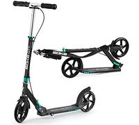 SOKE Trottinette urbaine City Pliable Hauteur réglable Grandes roues 20 cm ABEC-9 noire et turquoise
