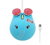 Sokelinn-six Souris filaire filaire USB pour enfants avec jolie forme de dessin animé, 1600PDI 3 boutons ergonomiques pour PC, ordinateur portable et bureau (éléphant bleu)
