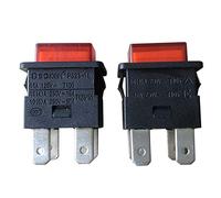 SOKEN PS23-16 Interrupteurs à Bouton-poussoir Autobloquants 4Pins 16A Prise Bande Interrupteur Marche/Arrêt Noir, 2-Pack