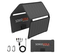 SOKIOVOLA - [Mise à niveau] Panneaux solaires pliables 50 W, Chargeur de panneau solaire portable 3 ports de sortie (USB-A USB-C CC), pour camping, randonnée, camping-car, activités de plein air