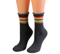 Sokisahtel Chaussettes 'CAROLE cotton socks with glitter' gris foncé, Taille 36-40