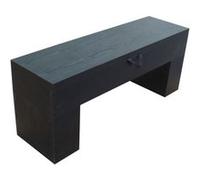 SOKKER Banc Bois avec rangement -113 x 32 x 45.5 cm-Classic - Noir Noir G