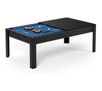 Billard Américain Convertible Table 6 Personnes KITBILL 6FT - 206,5 x 116,5 x 80 cm Plateau dînatoire et Accessoires Inclus - Noir