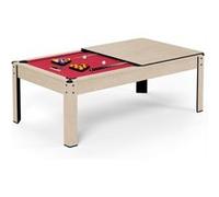 Billard Américain Convertible Table 6 Personnes KITBILL 6FT - 206,5 x 116,5 x 80 cm Plateau dînatoire et Accessoires Inclus - Beige