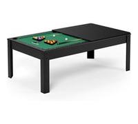 Billard Américain Convertible Table 6 Personnes KITBILL 6FT - 206,5 x 116,5 x 80 cm Plateau dînatoire et Accessoires Inclus - Noir