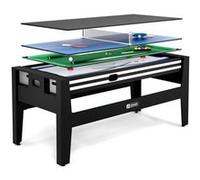 SOKKER Table multi jeux 4 en 1 GLADIATEUR Air Hockey, Billard, Ping Pong, Plateau - avec Accessoires Noir G