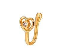 SOKNKSTF 1 anneau de nez à clipser en cuivre en forme de cœur en forme d'étoile, faux piercing de nez à clip sur le nez en croix (E02902)