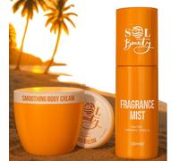 SOL Beauty Coffret Crème Corps Lissante & Brume Parfumée - Caramel Vanille Salée - Crème Corps Hydratante à l'Extrait de Noix du Brésil + Brume de Parfum Rafraîchissante