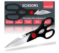 SOL Ciseaux de cuisine multifonctions 4 en 1 avec casse-noix, décapsuleur, ouvre-bocal, ciseaux de cuisine robustes pour viande, volaille, herbes