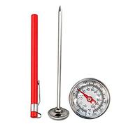 Sol en acier inoxydable de 127 mm, facile à lire, cadran de 27 mm, plage de 0100 degrés Celsius, aspirateur de sol sans fil et balai à franges en un (rouge, taille unique)