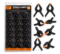 SOL Lot de 18 mini pinces à ressort en plastique pour étal de marché | Lot de 18 mini pinces en plastique et clips à ressort pour travaux manuels - Mini pinces pour coller et maintenir des