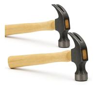 SOL Lot de 2 marteaux à manche en bois de 226,8 g - Marteau à panne à tête en acier durable avec poignée ergonomique en bois pour menuiserie, encadrement, réparation de bricolage, construction