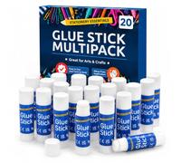 SOL Lot de 20 bâtons de colle tout usage pour l'école et le bureau, colle forte, parfaite pour les travaux manuels et le scrapbooking, application sans désordre pour les projets de bricolage des