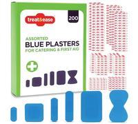 SOL Lot de 200 pansements imperméables assortis bleus - Recharge de trousse de premiers secours pour enfants, restauration, cuisine, préparation des aliments. Petite taille, solide et résistant aux