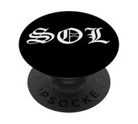 Sol Old English Gothic Funny Gangster Nickname Tag Solana PopSockets PopGrip Adhésif
