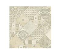 Sol PVC - Carreaux Art Déco - Crème et gris - Rouleau de 4m x 3m