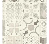 Sol PVC Lino - Imitation Carreaux de ciment noir (2m x 4m)