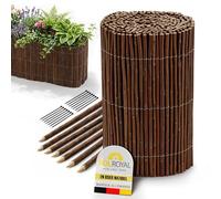 Sol Royal Bordure Jardin extérieur palissade clôture Bois Flexible Piquets | 20x300cm avec 14 serre-câbles saule tressé massif gazon WB79
