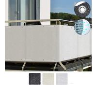Sol Royal Brise Vue Balcon 500x90cm Blanc HDPE - Protection Balcon Opaque UV Résistant à l'eau & aux Intempéries - SolVision HB2