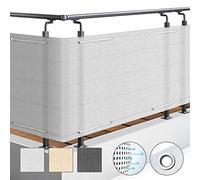 Sol Royal Brise Vue Balcon extérieur HDPE Protection Opaque pour terrasse | 90x500cm blanc terrasse cache résistant à l'eau & aux intempéries garde-corps rambarde pare jardin occultation SolVision HB2