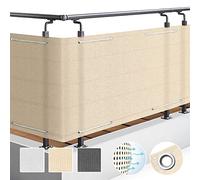 Sol Royal Brise Vue Balcon extérieur HDPE Protection Opaque pour terrasse | 90x500cm creme terrasse cache résistant à l'eau & aux intempéries garde-corps rambarde pare jardin occultation SolVision HB2