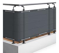 Sol Royal Brise Vue Balcon Extérieur PES SolVision PB2 100x500 cm Anthracite - Brise Vent Terrasse avec Œillets, Cordons, Résistant à l'eau & aux Intempéries - Cache Balcon 160 g/m² avec Protection UV