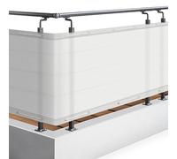 Sol Royal Brise Vue Balcon Extérieur PES SolVision PB2 90x300 cm Blanc - Brise Vent Terrasse avec Œillets, Cordons, Résistant à l'Eau & aux Intempéries - Cache Balcon 160 g/m² avec Protection UV