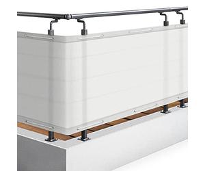 Sol Royal Brise Vue Balcon Extérieur PES SolVision PB2 90x500 cm Blanc - Brise Vent Terrasse avec Œillets, Cordons, Résistant à l'eau & aux Intempéries - Cache Balcon 160 g/m² avec Protection UV