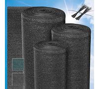 Sol Royal Brise Vue Filet Tissu d'ombrage HDPE Protection UV Opaque Attache | 25x2m gris solaire opaque pare soleil ombrageant attache câbles fixation facile Clôture Jardin pare-vue canisse balcon SG80