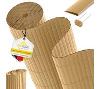 Sol Royal Canisse PVC 100x500 cm avec Triple Renfort - Canisse Brise-Vue Balcon PVC Cache Vue & Cloture Jardin Exterieur - Clips & Profilé de Finition Inclus Résistant Intempéries Anti-UV - Bambou