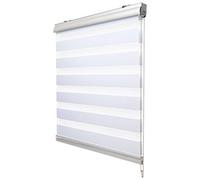 Sol Royal Double Store Enrouleur à Cassette Jour Nuit occultant Clips | 100x160cm blanc avec Klemmfix Percage support pince fenêtre SolDecor DK9