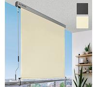 Sol Royal MS5 Store vertical 140 x 250 cm - Brise-vue robuste pour balcon - Manivelle amovible - Protection solaire imperméable - Pour terrasse, balcon, jardin, résistant aux intempéries - Beige