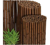 Premium Canisse Brise Vue Bambou 100x250 cm B23 Brun - Tiges de Bambou Haute Qualité Ø 2-3 cm, Clôture résistante aux Intempéries Intérieur & Extérieur Protection Visuelle Balcon