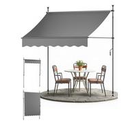 Sol Royal Store banne Manuel sans perçage avec manivelle auvent terrasse | 1,5m anthracite balcon enrouleur extérieur UV résistant pour patio Pare-Soleil Stores pince protection soleil rétractable BM3