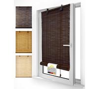 Sol Royal Store Enrouleur Bambou 60x160 cm B86 - Store Bambou Exterieur Intérieur sans Percage avec Fixations Klemmfix - Bois Naturel avec Clip de Sécurité Enfant - Marron Foncé