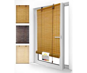 Sol Royal Store Enrouleur Bambou 60x160 cm B86 - Store Bambou Exterieur Intérieur sans Percage avec Fixations Klemmfix - Bois Naturel avec Clip de Sécurité Enfant - Marron Clair