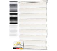 Sol Royal Store Enrouleur Double DL2 - Stores Jour Nuit sans Percage 70x220 cm - Occultant sans Percage Stores intérieures - Protection Solaire visuelle Fenetre sans Percage Lin