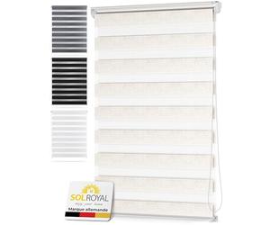 Sol Royal Store Enrouleur Double Jour Nuit sans perçage occultant | 85x150cm nature protection solaire visuelle sans fixation clip intérieur fenêtre DL2