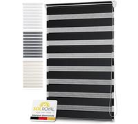Sol Royal Store Enrouleur Double Jour Nuit sans Perçage Protection Solaire | 60x150cm Noir Stores intérieures Occultant et visuelle Fenetre pince pare-soleil DL2