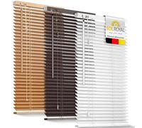 Sol Royal Store Venitien 70x130 cm JH3 - Store Venitien Bois à Lamelles Écologiques Blanc - Stores Vénitiens intérieurs pour Fenêtres et Portes