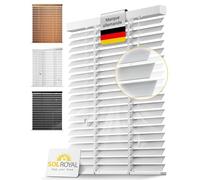 Sol Royal Store Venitien Bois 130x250 cm Lamelles 50 mm Extra Larges Blanc - Montage Facile Mur & Plafond - Brise-Vue Fenêtre Bois Massif - Stores Vénitiens Intérieurs & Extérieur BE5