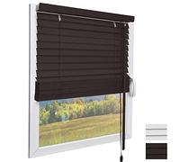 Sol Royal Store Venitien sans Percage 90x250 cm JH3 - Store Venitien Bois à Lamelles Écologiques Marron foncé - Stores Vénitiens intérieurs pour Fenêtres et Portes
