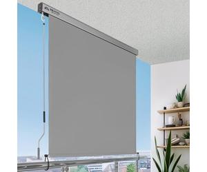 Sol Royal Store Vertical Brise-Vue de Balcon Robuste manivelle Amovible | 160x250cm gris protection solaire hydrofuge terrasse jardin résistant aux intempéries enrouleur extérieur pare-vue MS5