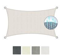 Sol Royal Voile d'Ombrage Rectangulaire 4x2 m HDPE SolVision HS9 - Toile Ombrage Tissue Respirant & UV Protection Solaire Balcon, Piscine - Voile Jardin Terrasse Patio 400x200 cm Beige