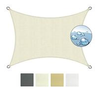 Sol Royal Voile d'Ombrage Rectangulaire 3x4m Imperméable PES SolVision PS9 - Toile Protection Solaire et UV pour Pergola avec Fixation - Brise Vue Creme pour Patio, Terrasse, Balcon & Jardin