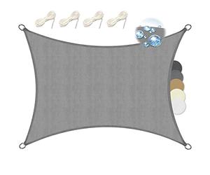 Sol Royal Voile d'Ombrage Rectangulaire 3x4m Imperméable PES SolVision PS9 - Toile Protection Solaire et UV pour Pergola avec Fixation - Brise Vue Gris pour Patio, Terrasse, Balcon & Jardin