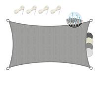Sol Royal Voile d'ombrage rectangulaire HDPE SolVision Respirant UV Piscine | 400x200cm 4x2m gris toile tissue balcon jardin terrasse patio Protection Solaire perméable l'eau exterieur Shade Sails HS9