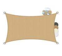 Sol Royal Voile d'ombrage rectangulaire imperméable PES avec Fixation Toile | 2x4m sable protection solaire et UV brise vue pour patio terrasse balcon et jardin SolVision Pergola soleil PS9