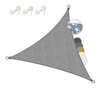 Sol Royal Voile d'Ombrage Triangulaire 3x3x3m Imperméable PES SolVision PS9 - Toile Protection Solaire et UV pour Pergola avec Fixation - Brise Vue Gris pour Patio, Terrasse, Balcon & Jardin